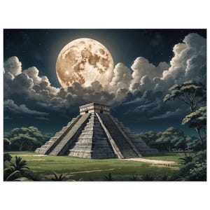 Chichén Itzá Poster, Chichén Itzá Mexico Wall Decor, Chichén Itzá Premium Matte Paper Poster