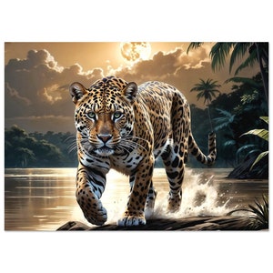 Póster de jaguar, decoración de pared de gato salvaje jaguar, póster de papel mate premium de gato salvaje jaguar