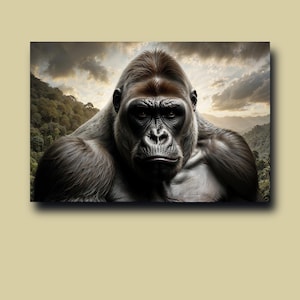 Gorilla Poster Wall Art, Gorilla Wall Decor, Gorilla  Look Premium Matte Paper Poster