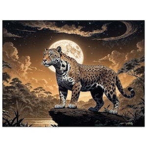 Jaguar Wild Cat Art Decor, Jaguar  Wall Art Premium Matte Paper Poster