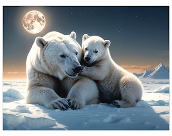 Polar Bear Art Print: Arctic Wildlife Poster