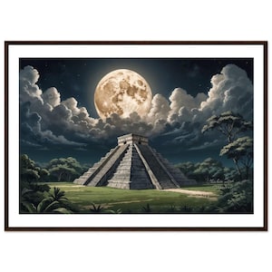 Chichén Itzá Framed Poster, Chichén Itzá Mexico Art, Chichén Itzá Premium Matte Paper Wooden Framed Poster