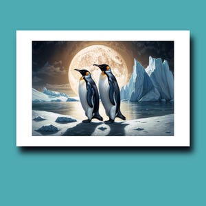 Emperor Penguins Poster, Emperor Penguin Wall Art, Penguin Premium Matte Paper Poster