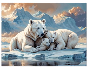 Polar Bear Family Poster