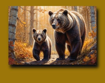 Brown Bear Family Poster