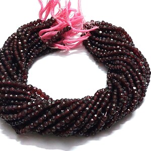 1-5 Strand Natural Garnet Rondelle Faceted 4-5mm Loose Beads 12&quot;inch, Natural Garnet Rondelle Faceted Jewellery Making Beads, Garnet Beads