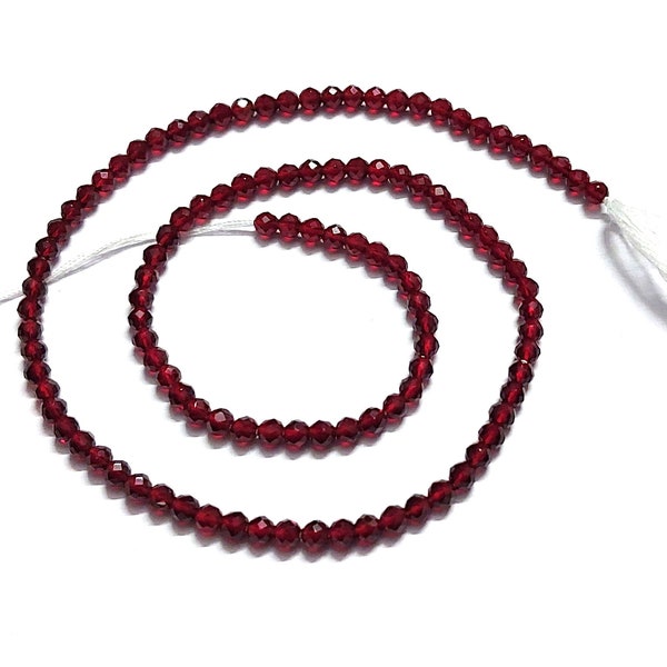 5-10 Strand Red Quartz Round Faceted 3mm Gemstone Loose Beads 13"inch, Red Quartz Hydro Round Jewellery Making Beads, Red Quartz Beads
