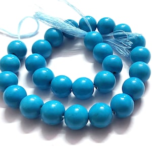 1-5 Strand Natural Turquoise Round Smooth 12mm Gemstone Beads 12&quot;inch, Natural Turquoise Round 12mm Jewellery Making Beads, Turquoise