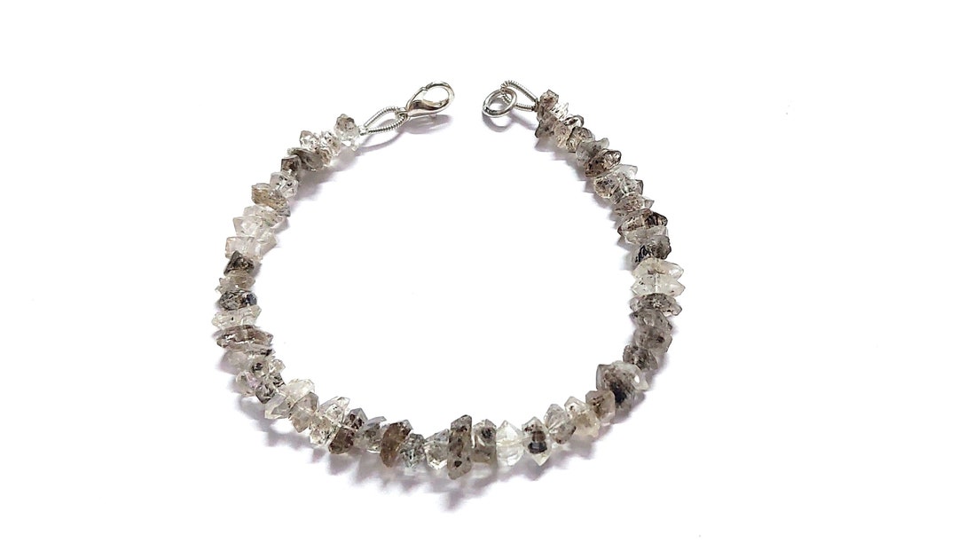Herkimer Diamond Quartz Chip Bracelet - Faceted Nugget Style