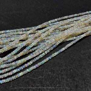 Natural Ethiopian Opal Rondelle Beads: Smooth Gemstone Strand, 16 inch