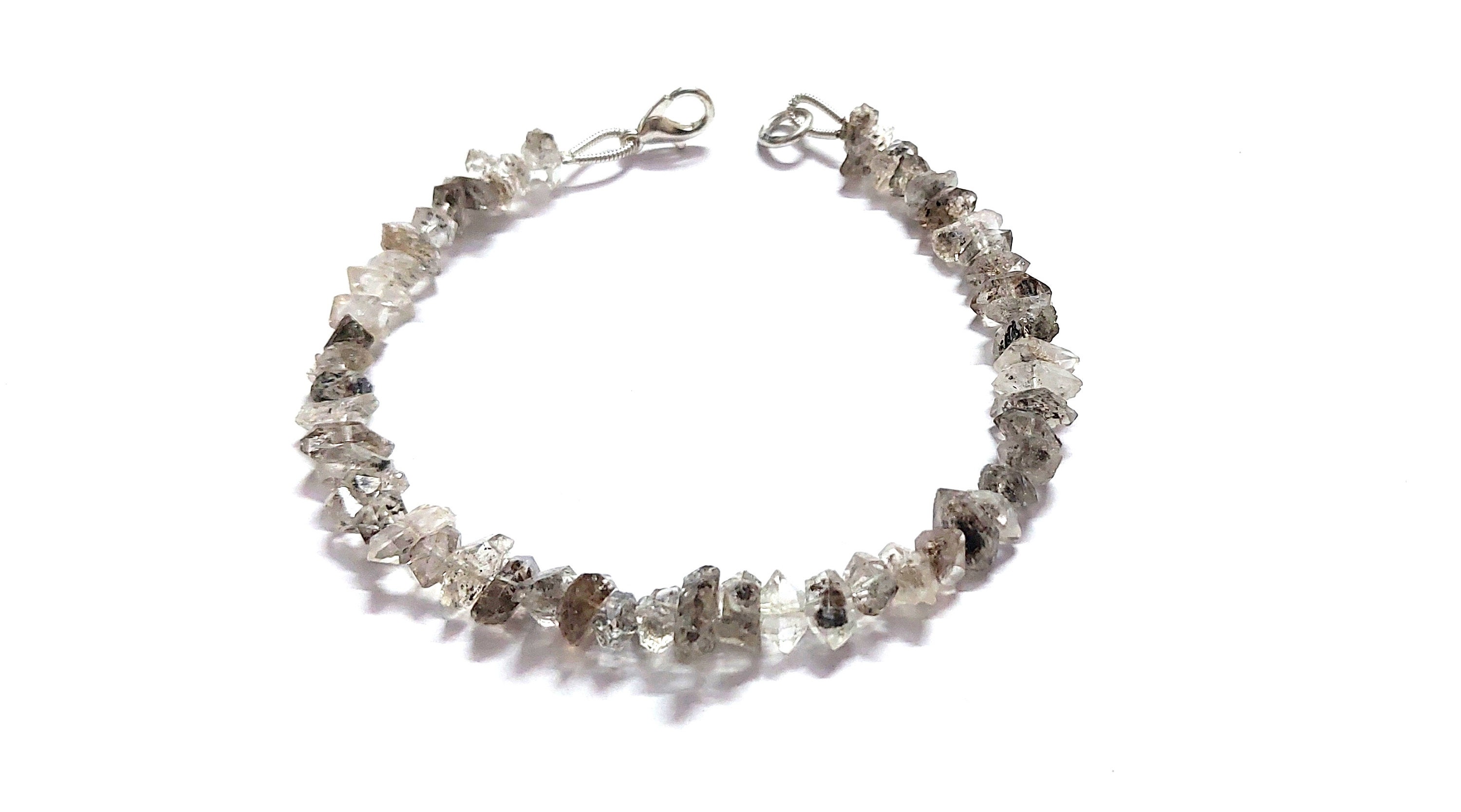 Herkimer Diamond Quartz Chip Bracelet - Faceted Nugget Style