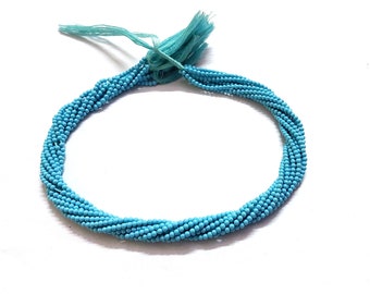 5 Strand Turquoise Howliet Ronde 2mm/2-2.5mm/3mm Kralen, Blauwe Turquoise Ronde Edelsteen Gladde Sieraden Maken Kralen, Turquoise Ronde Kralen