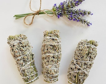 Lavender Smudge Stick, Lavender Smoke Cleansing Smudge Stick, Home Spiritual Cleanse, Lavender Bundle Incense, Healing Herb