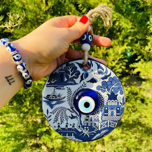 Evil Eye Wall Hanging, Handmade Wall Decor, House Protection, Home Decor, New Home Gift Idea, Good Luck, Protection Charm, Housewarming Gift