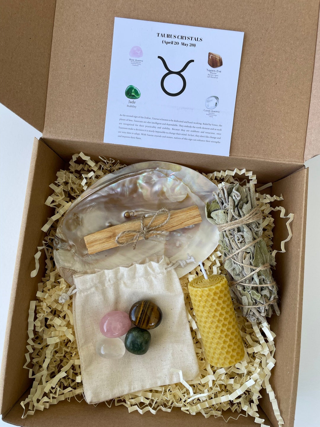 Taurus Crystals Set, Taurus Zodiac Crystal Box, Crystals for Taurus ...