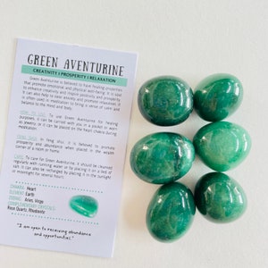 Green Aventurine Tumbled Stone, Tumbled Green Aventurine Crystal, Heart Chakra Stone, Polished Green Gemstone