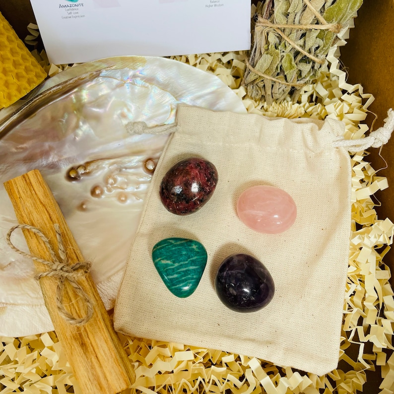 Self Love & Confidence Crystal Set, Crystal Healing Set, Healing Crystal Kit, Healing Stones Set, Self Care Kit, Crystals Gift Set, Crystals image 4