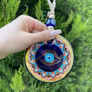 Zawieszka ścienna Evil Eye, ochrona domu, wystrój domu, pomysł na prezent do nowego domu, ochrona domu, powodzenia, urok ochronny, prezent na dzień matki