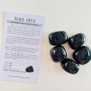 Black Onyx Tumbled Stone, Tumbled Black Onyx Crystal, Polished Onyx Gemstone, Black Healing Crystal and Stone, Natural Onyx