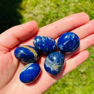 Lapis Lazuli Tumbled Stone, Tumbled Lapis Lazuli Crystal, Polished Blue Lapis Lazuli Gemstone, Pocket Rocks, Healing Crystal Gift