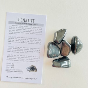 Hematite Tumble, Tumbled Hematite, Healing Hematite, Pocket Hematite, Healing Crystal, Pocket Stone