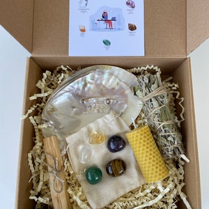 Arbetsplatskristallset, Arbetsplatshelande kit, Presentset för helande kristaller, Kristallset för arbetsbord, Arbetskristaller, Kit för arbetsenergiskydd bild 8