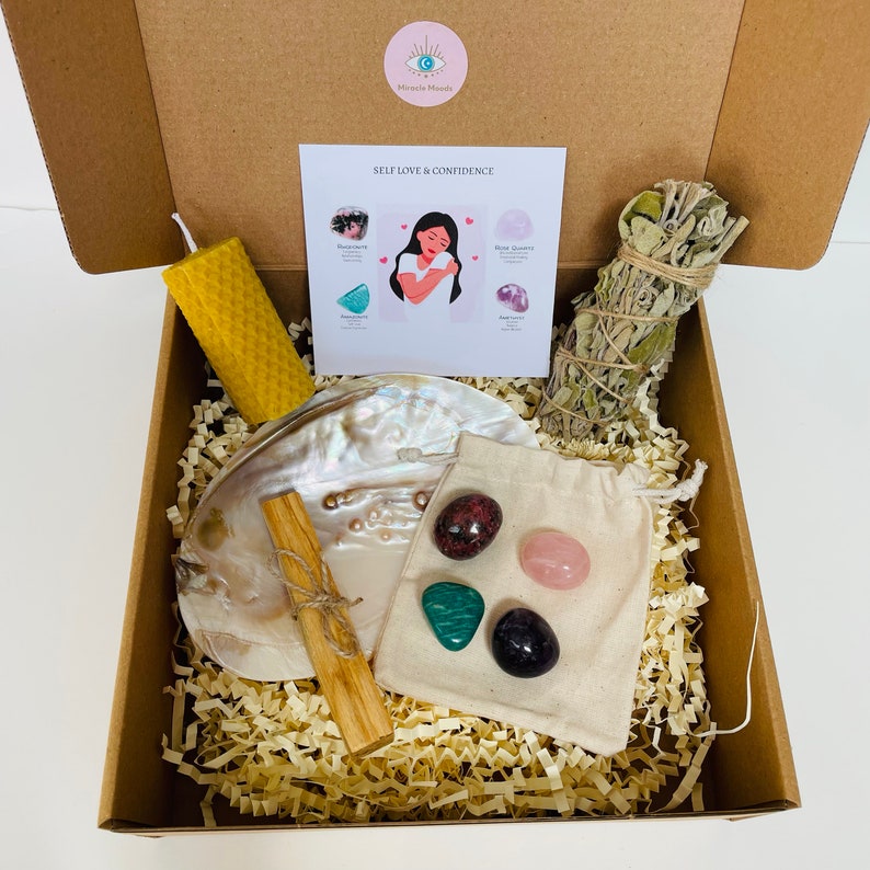 Self Love & Confidence Crystal Set, Crystal Healing Set, Healing Crystal Kit, Healing Stones Set, Self Care Kit, Crystals Gift Set, Crystals image 3