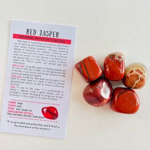 Red Jasper Tumbled Stone, Tumbled Red Jasper Crystal, Polished Red Jasper Gemstone, Small Red Grounding Crystal, Pocket Rocks