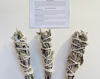 Sage Smudge Stick, White Sage, Smudge Sage Stick, Smudge Stick, Healing Herb, Energy Cleansing, Home Cleansing, Sage Incense, Bundle Incense