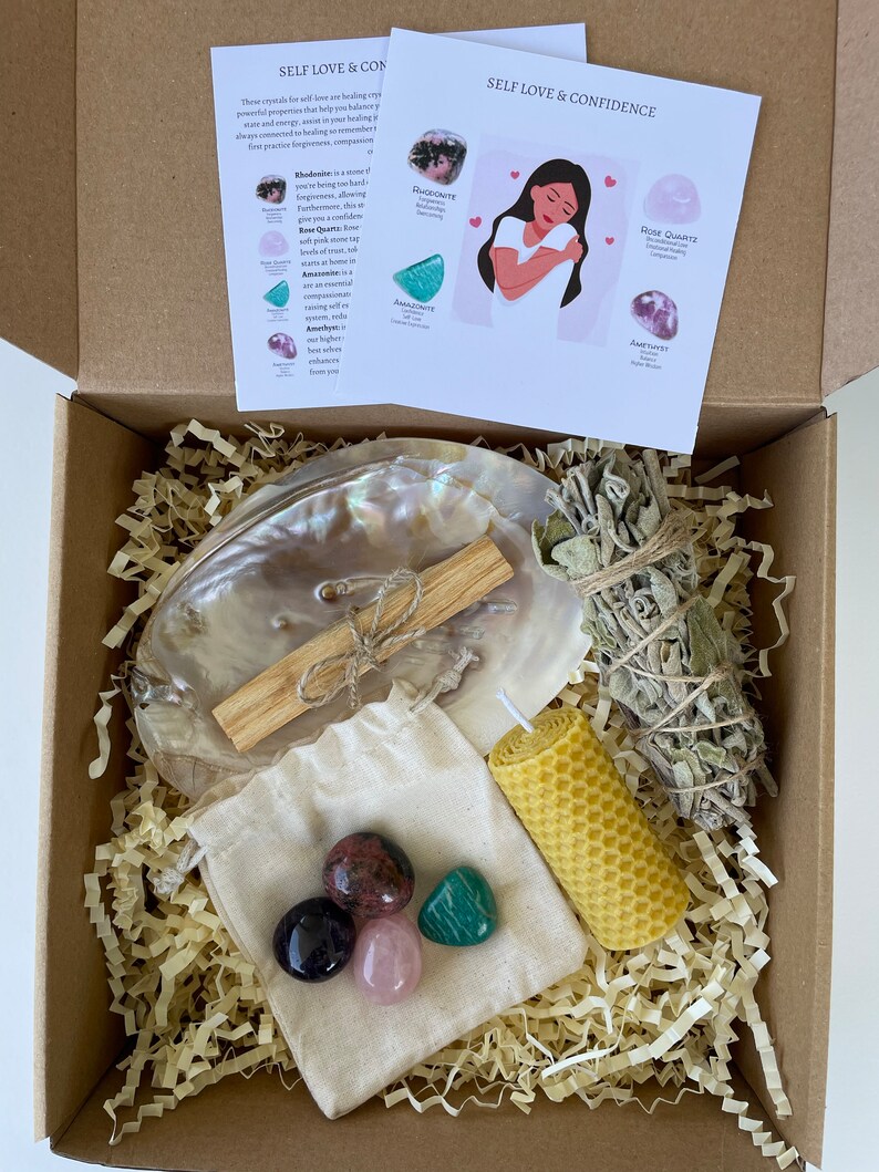 Self Love & Confidence Crystal Set, Crystal Healing Set, Healing Crystal Kit, Healing Stones Set, Self Care Kit, Crystals Gift Set, Crystals image 7