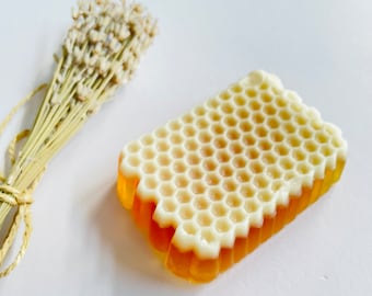 Handmade Herbal Glycerin Honeycomb Honey Soap, Beeswax Organic Soap, Honeycomb Soap Natural, Soap for Hands & Feet