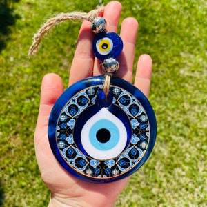 Evil Eye Wall Hanging, Glass Evil Eye Wall Charm, Door Decoration, Protection Gifts, New Home Gift, Evil Eye Home Decoration, Wall Decor