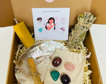 Self Love & Confidence Crystal Set, Crystal Healing Set, Healing Crystal Kit, Healing Stones Set, Self Care Kit, Crystals Gift Set, Crystals