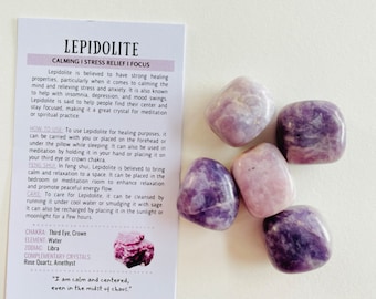 Lepidolite Tumbled Stones, Lepidolite Tumbled Crystals, Small Lepidolite Crystals