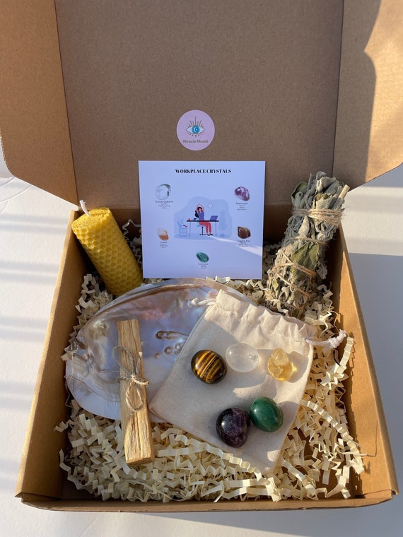 Workplace Crystal Set, Workplace Healing Kit, Healing Crystal Gift Set, Crystal Work Desk Set, Work Crystals, Work Energy Protection Kit
