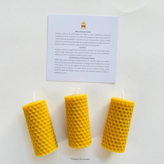 100% reine Bienenwachskerze, handgerollte, nicht parfümierte Kerze, Honigkerze, handgefertigte Kerze, Bienenwachs-Teelichtkerze, natürliche gelbe Hand, Geschenk