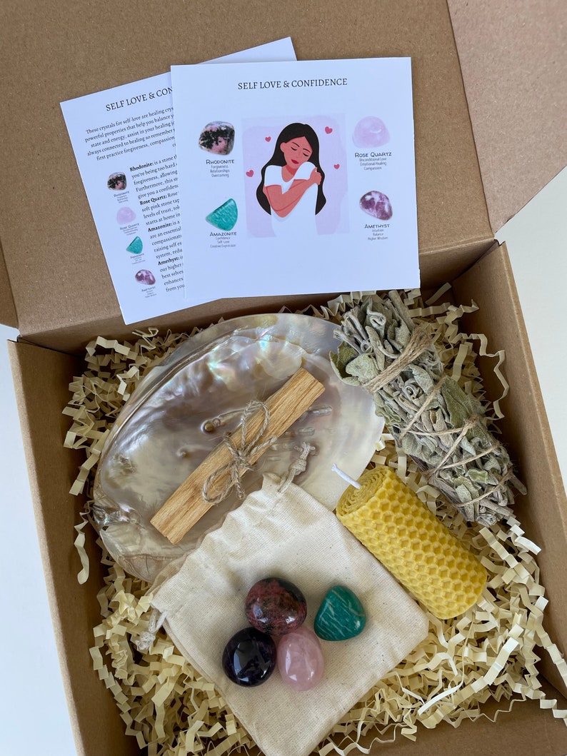 Self Love & Confidence Crystal Set, Crystal Healing Set, Healing Crystal Kit, Healing Stones Set, Self Care Kit, Crystals Gift Set, Crystals image 8