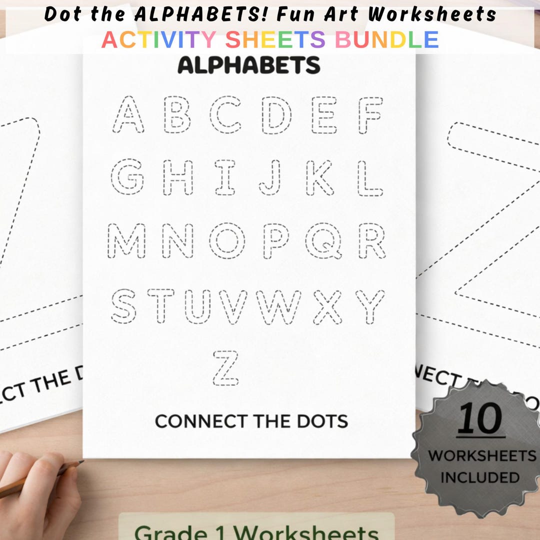 Dot to Dot Alphabet A–Z Worksheets for Kids | ABC Dot to Dot Printable ...