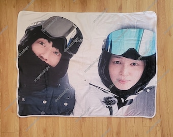 JIKOOK Are You Sure Photo Blanket, KPop Photo Velveteen Blanket, Custom Gift for Army K-Pop Fans, Korean Throw Blanket