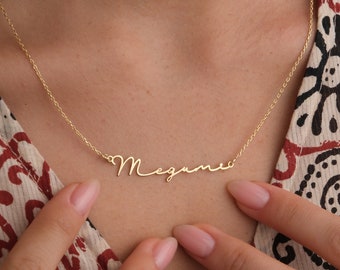 Personalized 14K Solid Gold Name Necklace, Custom Name Necklace, Perfect Gift For Her, Gift For Mom, Mothers Day Gift, Gift For Grandma