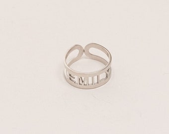 Costum Name Ring, 14K Gold Handmade Name Ring, Christmas Gift For Her, Dainty Silver Ring, Gift For Lover, Christmas Gift, Christmas Ring