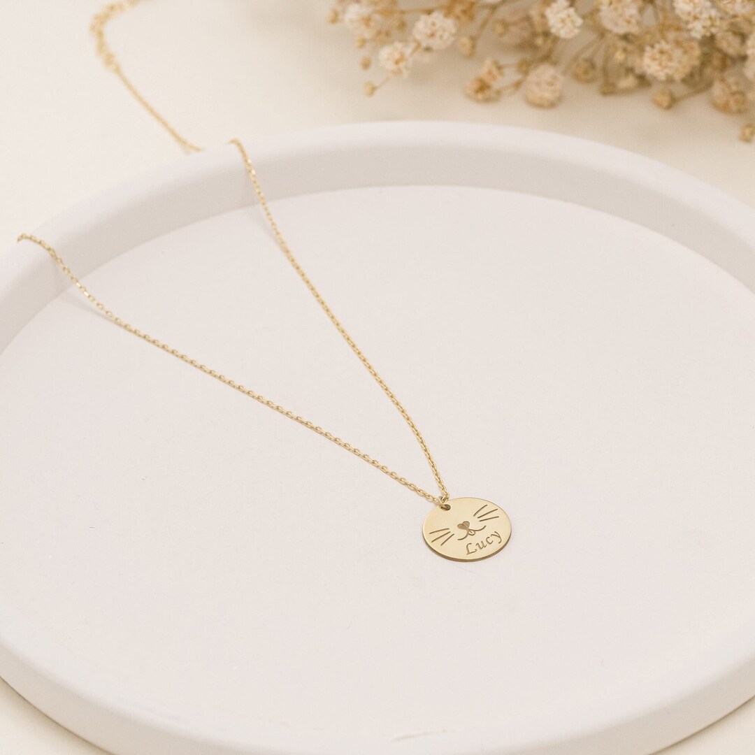 Custom Pet Name Necklace Cat Name Necklace Cat Memorial Etsy