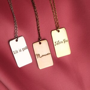 Colar de ouro com barra personalizada, colares com barra de nome personalizados, presentes de Natal para ela/ele, presentes de Natal, colar de Natal, gravado