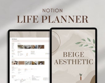 Digital Life Planner | Notion | Beige Aesthetic | iPad and Desktop Planner | Notion Template | 2023 Digital Planner | ADHD Planner