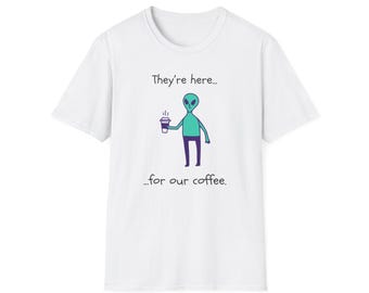 Alien Coffee Graphic T-Shirt | Unisex Softstyle Tee