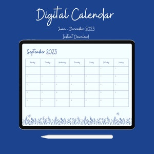 2023 Half Year Digital Calendar (June-December)