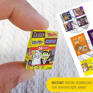 12 Style Mini Halloween Snack Template Printable Miniature Food box DIGITAL DOWNLOAD