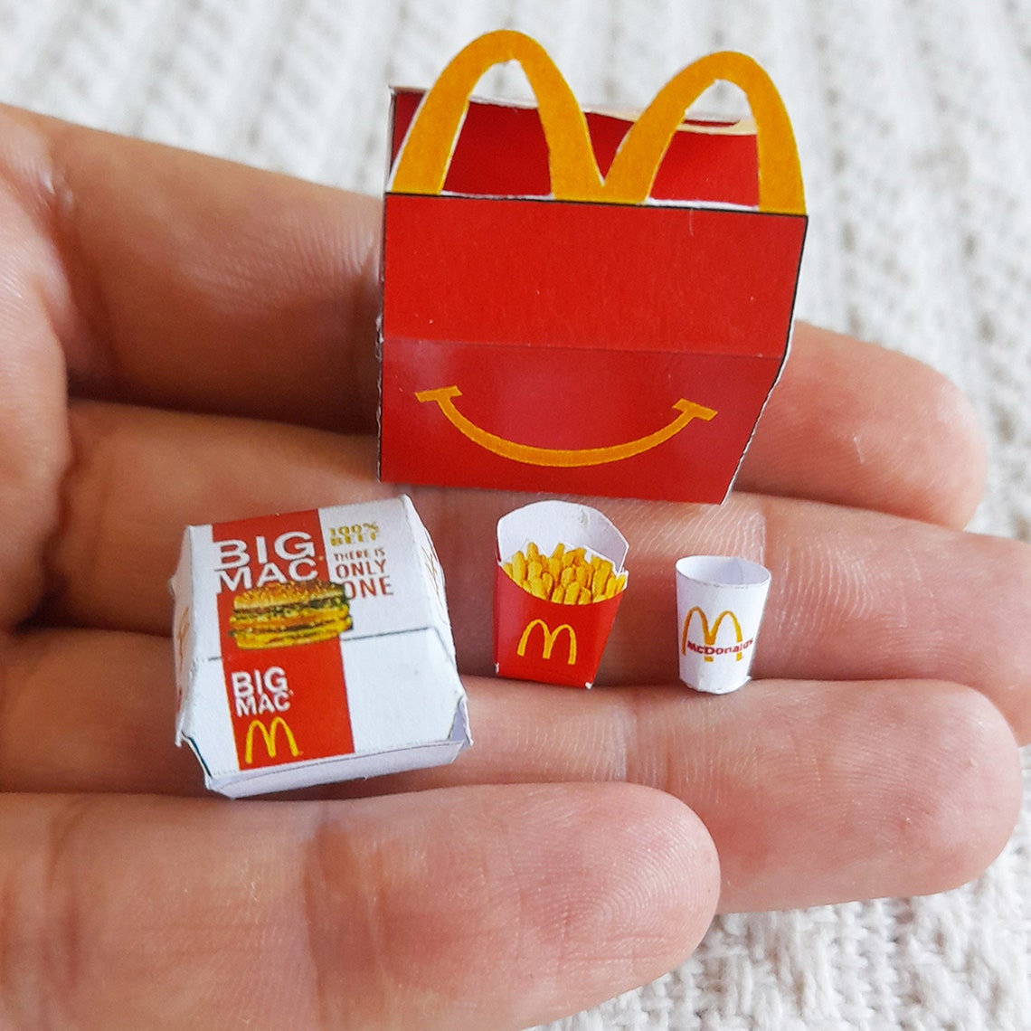 Miniature Food Mc Donalds Menu Template PRINTABLE File DOWNLOAD Digital