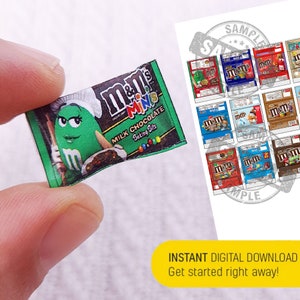 15 stylów miniaturowych opakowań czekoladowych M&Ms | Plik do druku Pobierz Plik cyfrowy, Wydruki cyfrowe, Pobieranie cyfrowe