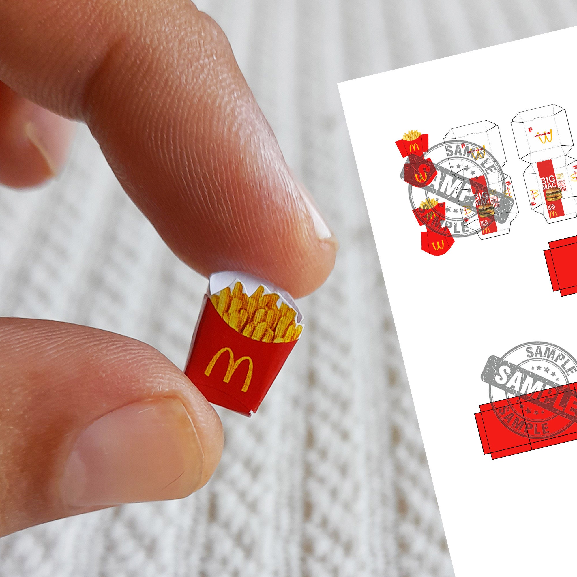 Miniature Food Mc Donalds Menu Template PRINTABLE File DOWNLOAD Digital